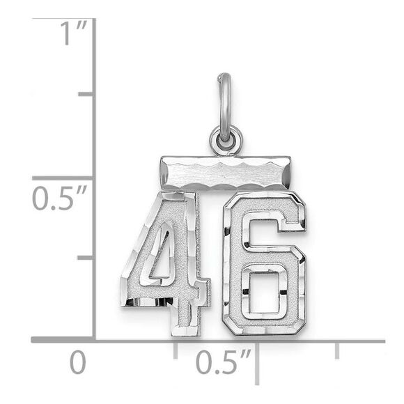Sterling Silver, Varsity Collection, Small D/C Pendant, Number 46 - Picture 2 of 3